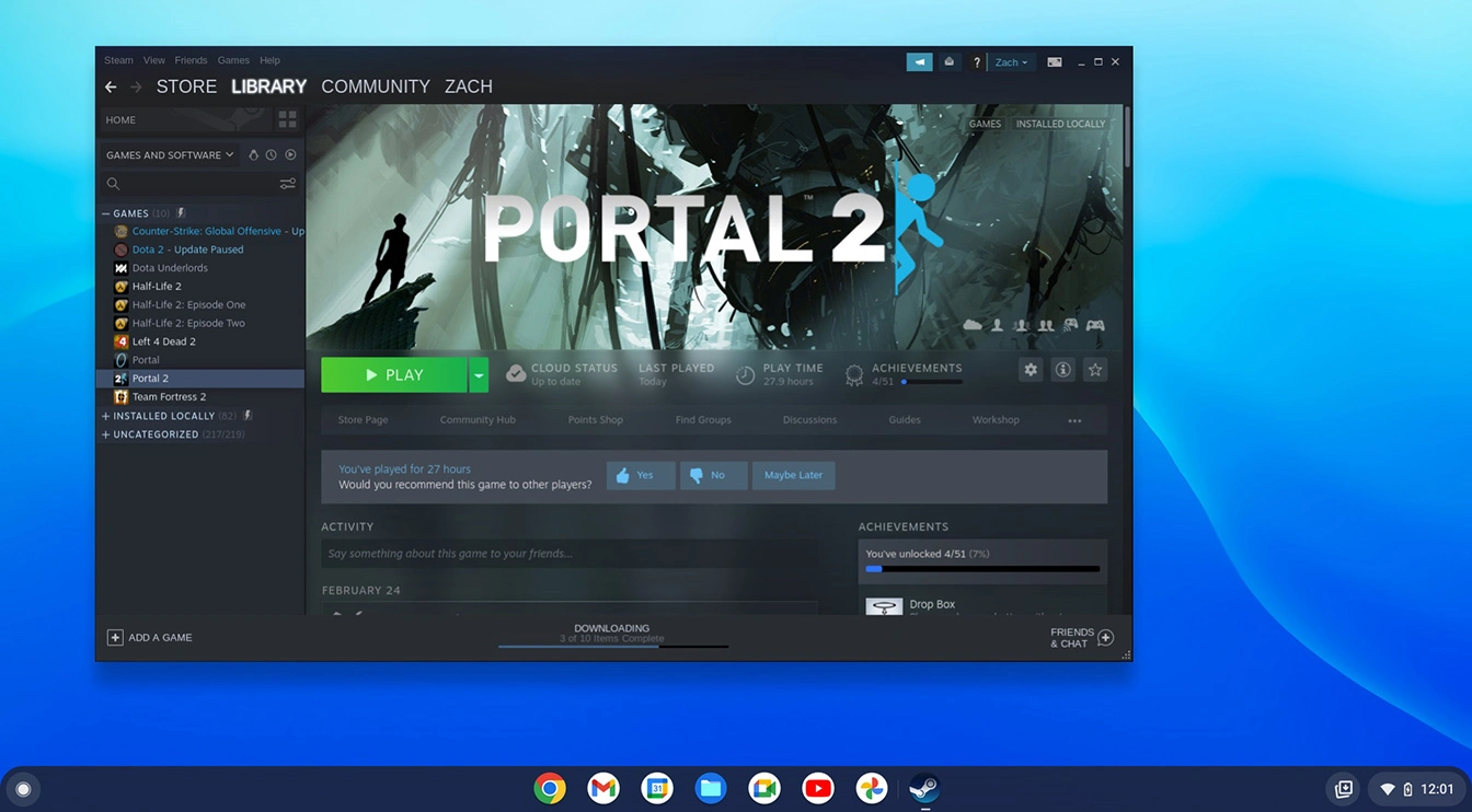 Steam Alpha, нарешті, прибула на Chromebook