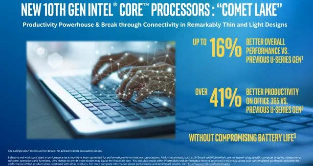 Intel представляет 6-ядерные мобильные процессоры 10-го поколения, но