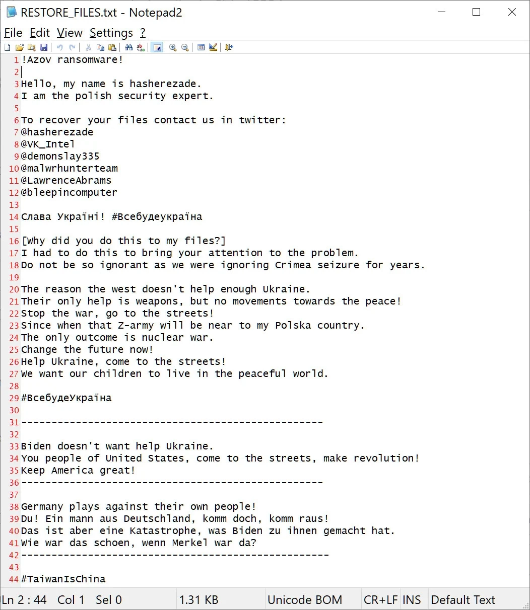 Нова атака Ransomware намагається обрамляти дослідників безпеки