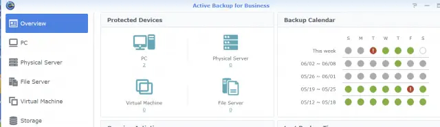 Synology Active Backup for Business забезпечує велику кількість опцій, керованих через центральну консоль.