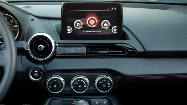 You may have so much fun driving you won&#039;t notice the Mazda Connect infotainment system has seen better days. The screen is only 7 inches diagonal, and there&#039;s no Android Auto or Apple CarPlay, though nine-speaker Bose audio is offered. With two USB jacks onboard, Mazda wisely jettisoned the CD player to save weight. (Mazda photo.)