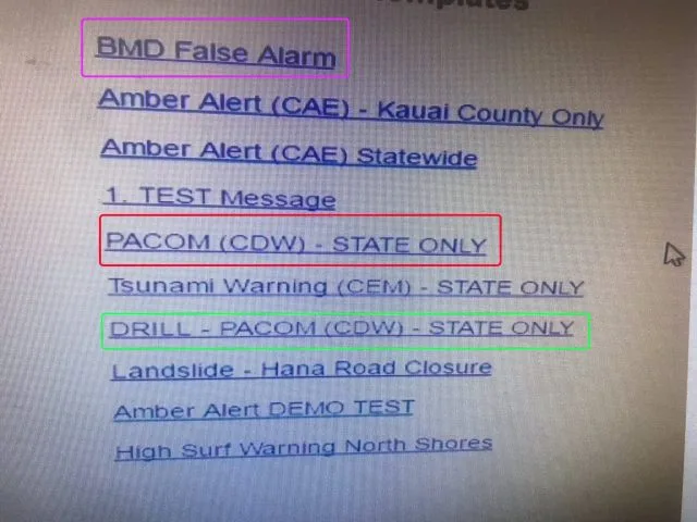 Correct drill (green) incorrect drill (red), and the new “False Alarm” option (purple).