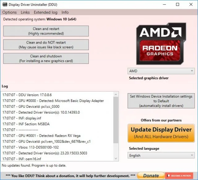 Как удалить драйверы AMD
