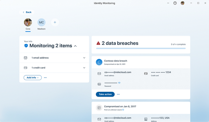 Microsoft добавляет службу мониторинга кражи личных данных в 365 Suite
