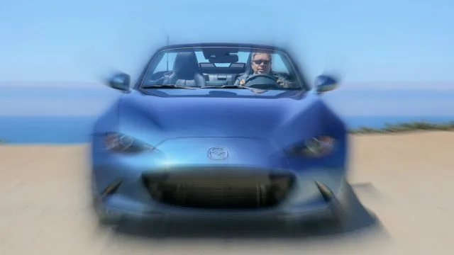 The MX-5 soft-top convertible is the perfect car for driving the Pacific Coast Highway (CA-1). For days when it&#039;s drizzly, or chilly, or you&#039;re going longer distances, you may prefer the MX-5 RF, or (power) retractable fastback. (Bill Howard photo.)