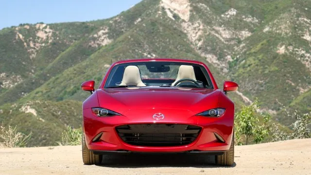 Soul Crystal Red is Mazda&#039;s signature color. It is redder, more metallic, and more noticeable than just about any other red. Mazda knows how to spray paint as well as the luxury automakers. (Bill Howard photo.)