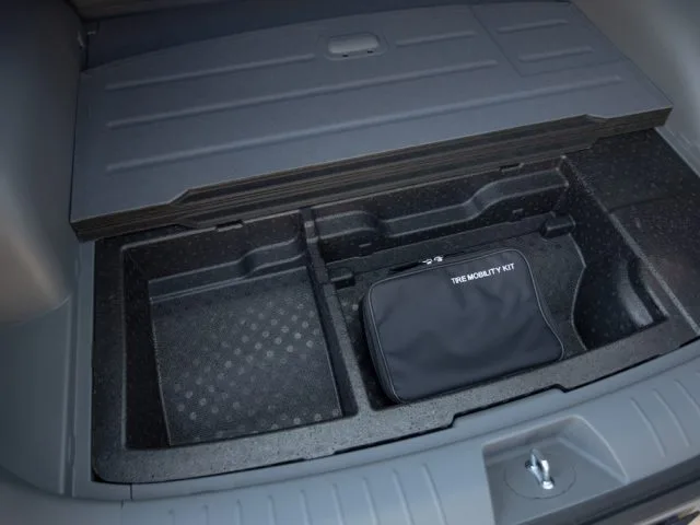 Hidden storage under the cargo bay. 