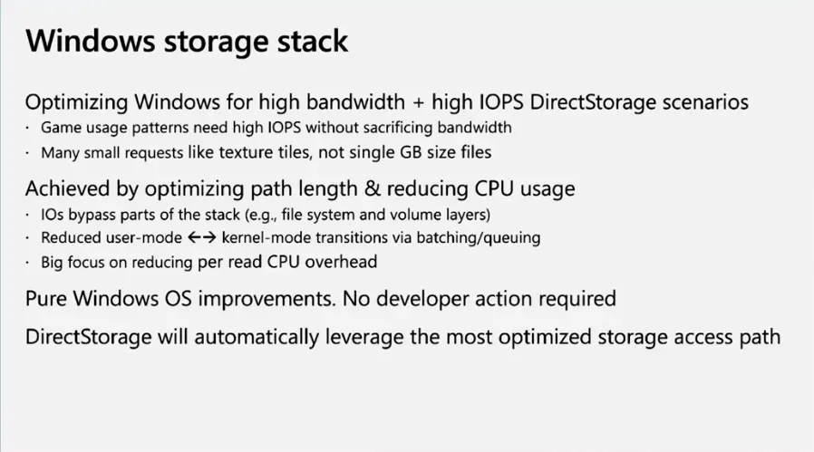 DirectStorage Microsoft будет поддерживать PCIE 3.0, все оборудование с поддержкой DX12