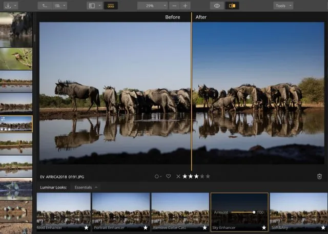 Sky Enhancer от Luminar отлично справляется с автоматическим выбором неба и улучшением его естественного цвета
