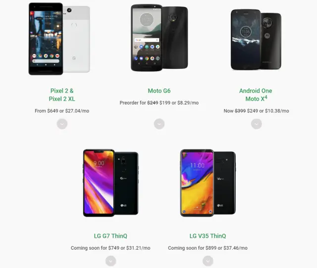 Проект Google Project добавляет Moto G6, LG G7 ThinQ и LG V35 ThinQ