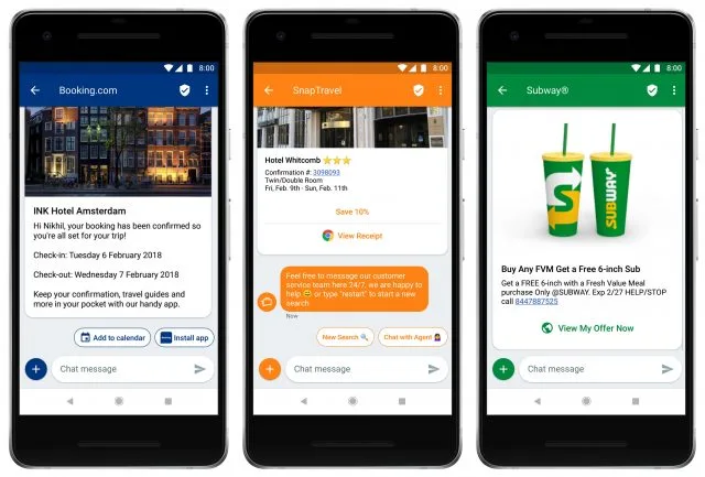 В наши дни Google уделяет особое внимание обмену сообщениями RCS.