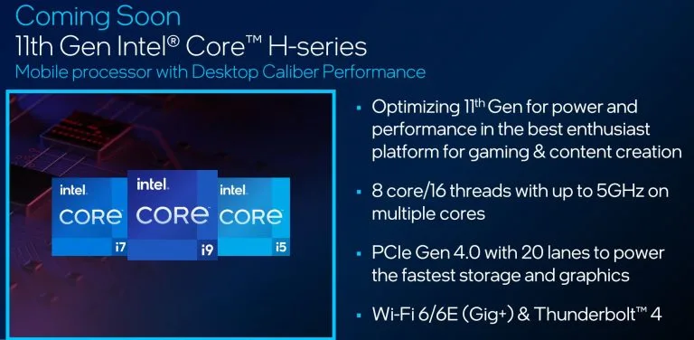 Intel at CES 2021: 8-Core Tiger Lake, 35W 11th Gen Mobile CPUs, Rocket Lake