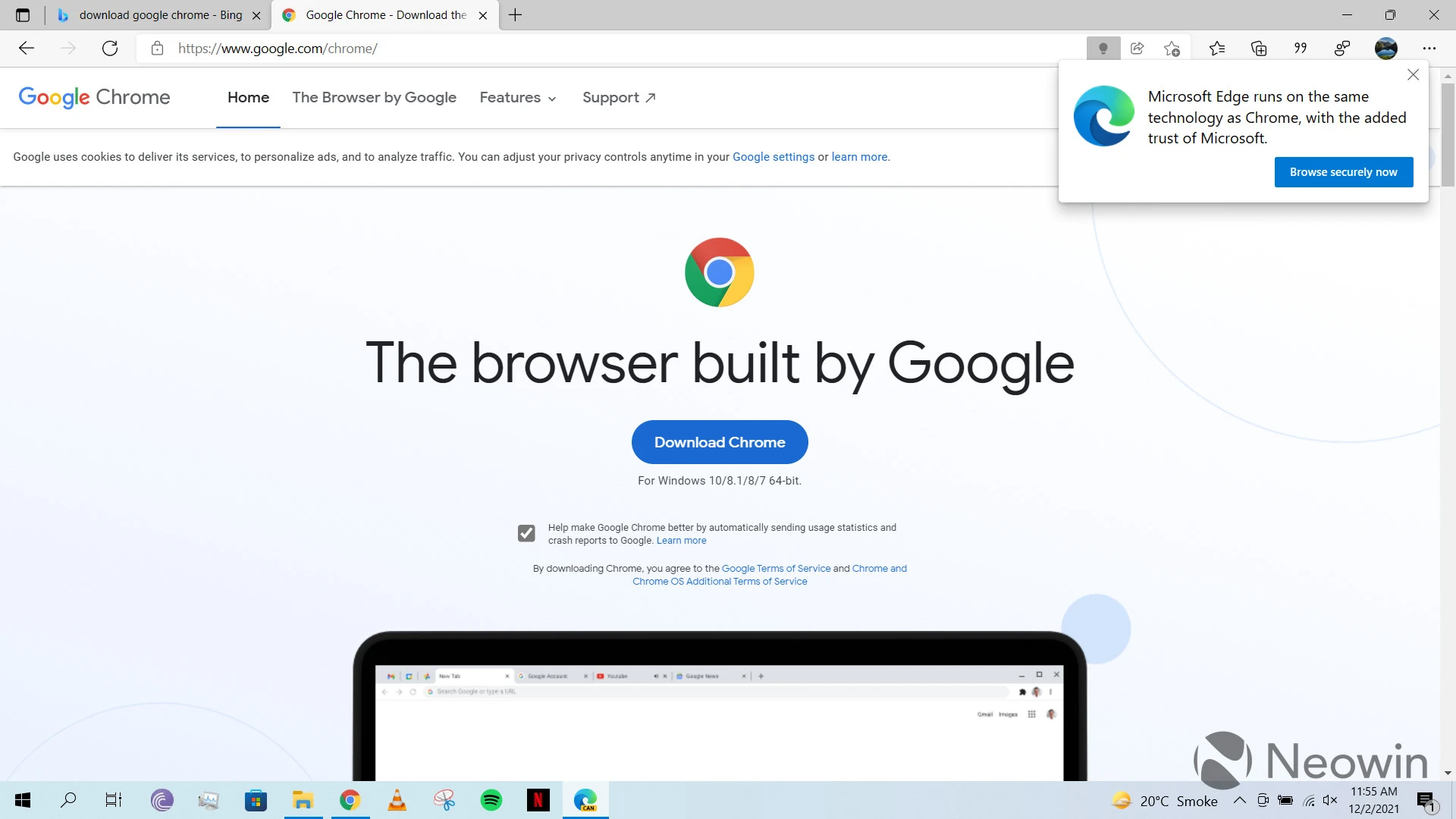 Microsoft Edge отримує нові анти-Chrome спливаючі вікна