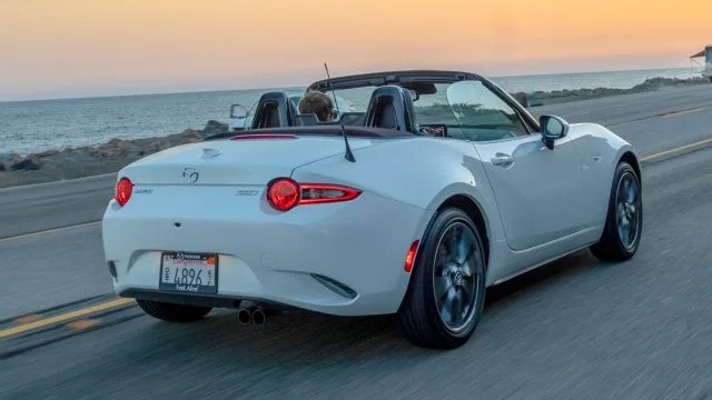 As required by law now, every car must have a rear camera. That&#039;s the black dot in the middle of the rear bumper. It&#039;s quite noticeable. (Mazda photo.)