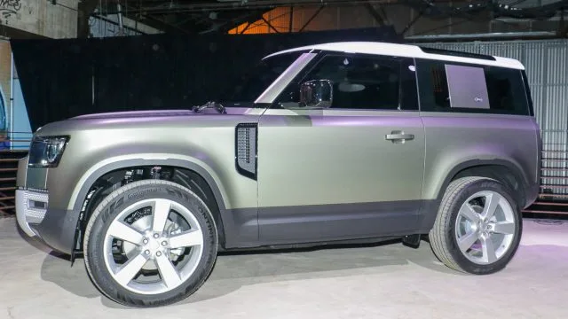 Back after 22 years away, the Land Rover Defender is a serious off-roader that can ford 35 inches of water and handle 45-degree inclines. (More than some occupants can.) The two-door, two-row Defender 90 (photo) can fit a third passenger in the front row. The Defender 110 has four doors and more rooms. Prices will be $50K-$80K plus serious options. The roof rack, for example, holds about 600 pounds.