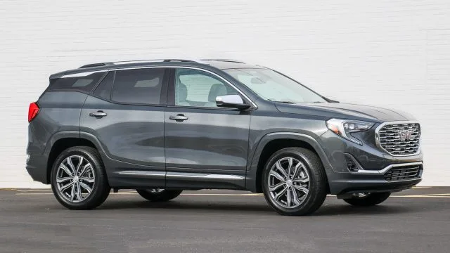 The 2018 GMC Terrain was shortened 3 inches to 182 inches long, but interior room is barely affected. It’s still a compact SUV, generally defined as 180 to 190 inches long.