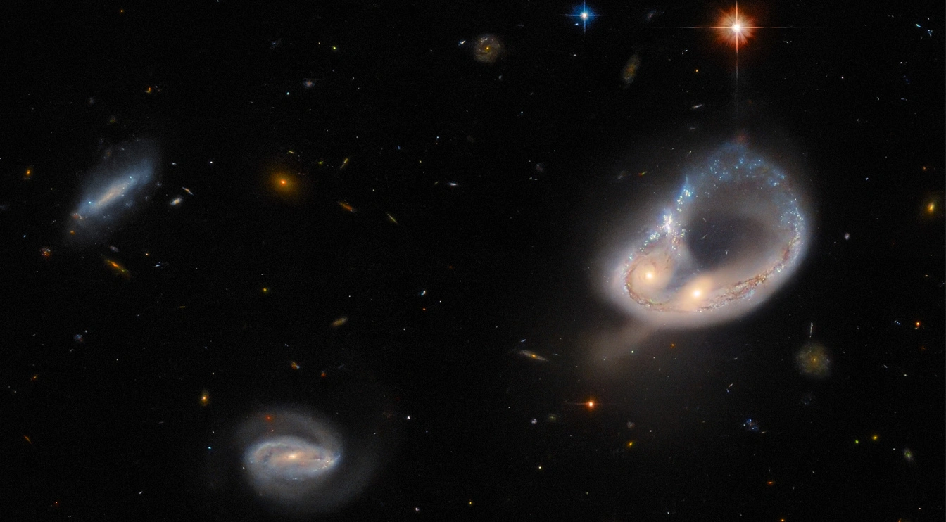 Hubble Telescope Captures a Surreal Galaxy Merger Resulting in a ‘Colossal Ring’