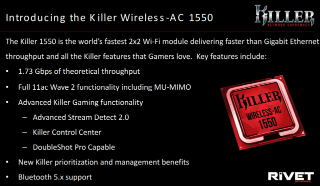 Rivet запускає спливний, Intel-based Killer Wireless-AC 1550 Chip, новий Xbox маршрутизатор