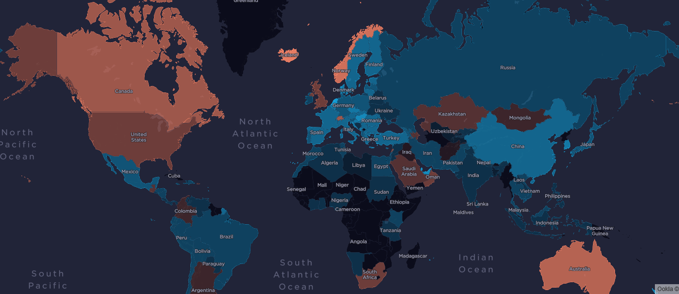 Карта скорости интернета