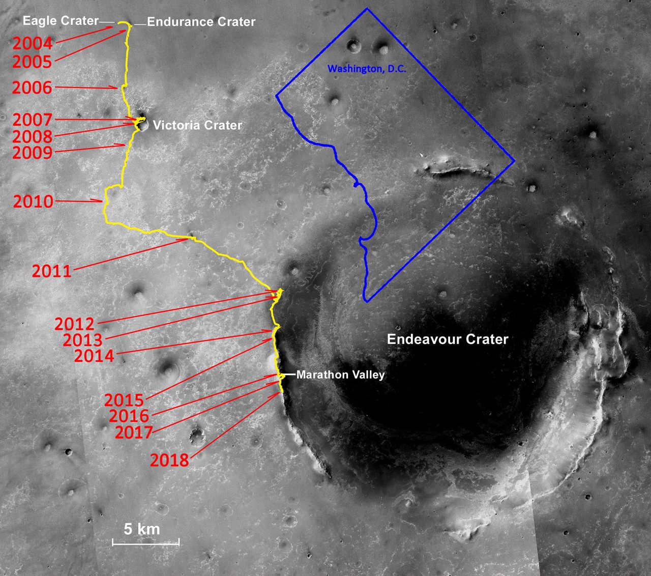 The Opportunity Rover Has Now Operated for 5,000 Martian Days