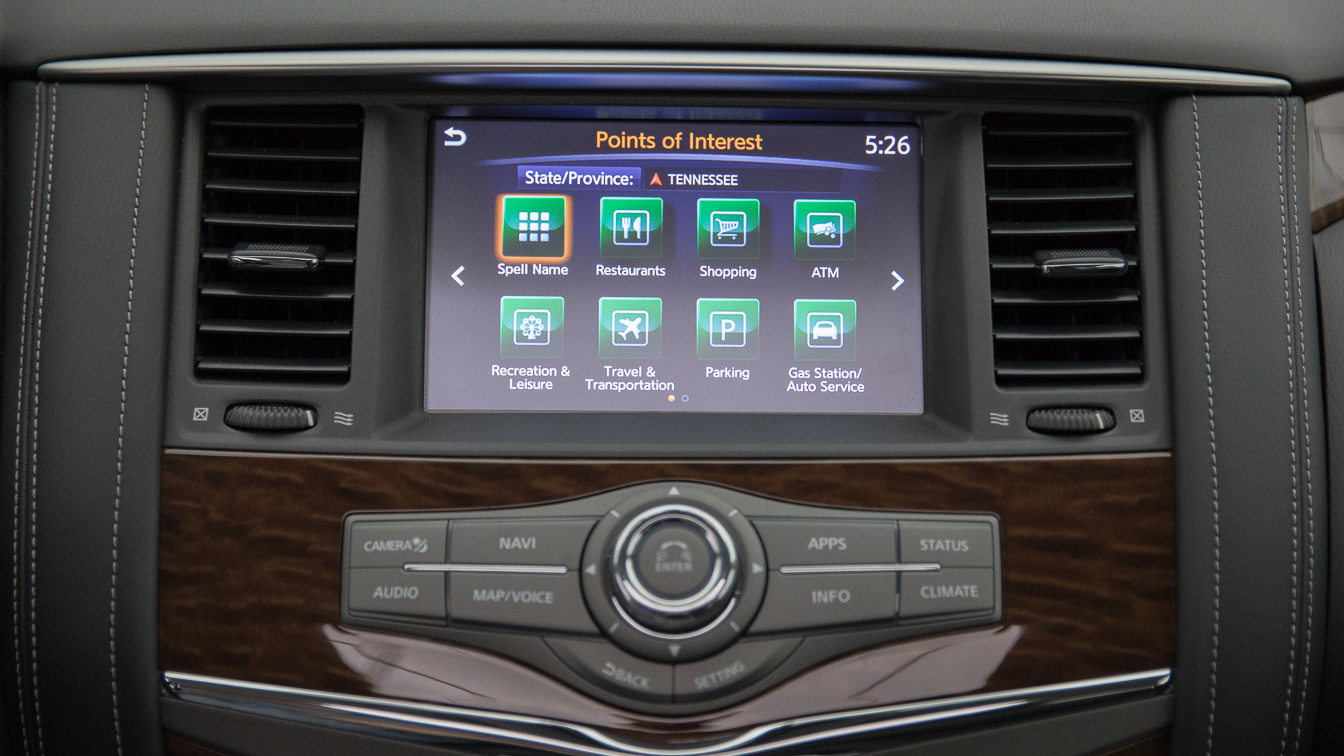 For 2018, the Armada adds standard NissanConnect Services via SiriusXM (you still have to subscribe to satellite radio), an 8-inch multi-touch control display, HD Radio, and SiriusXM Travel Link with three years of trial access. The interface feels a bit dated. 