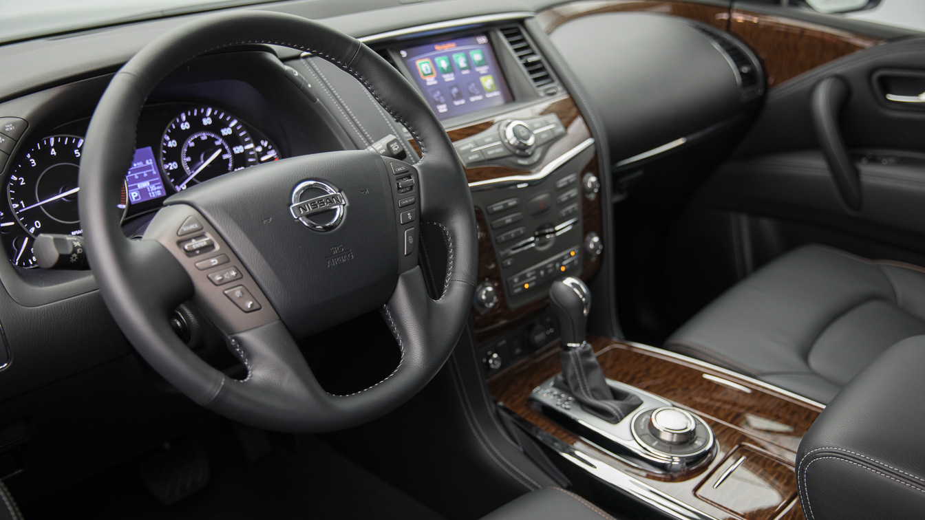 As befits a big vehicle, the buttons are decently large on the steering wheel and center stack. 