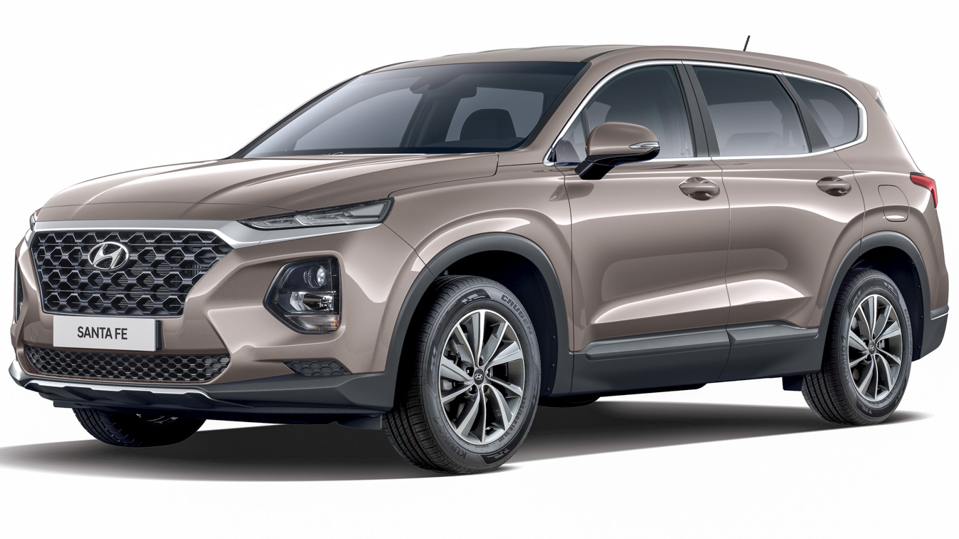 Готовые к выпуску двухстрочные 2019 Hyundai Santa Fe (Nee Santa Fe Sport) и трехстрочный Santa Fe XL (что раньше было Санта-Фе) были сначала с новым языком дизайна Hyundai, таким как каскадная решетка. Стандартные верхние части безопасности Honda и Toyota: полноприводный адаптивный круиз, поддержка полосы движения, слепое обнаружение пятна, монитор объемного обзора и заднее предупреждение о перекрестном движении. Санта-Фе составляет 187 дюймов в длину, до 2 дюймов.