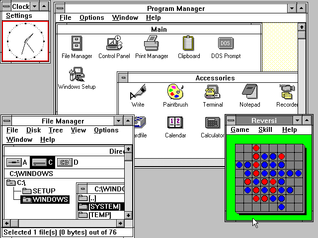 File Manager as it appeared in Windows 3.0.