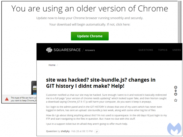 Новые вредоносные программы распространяются через взломанные сайты как обновление поддельного браузера