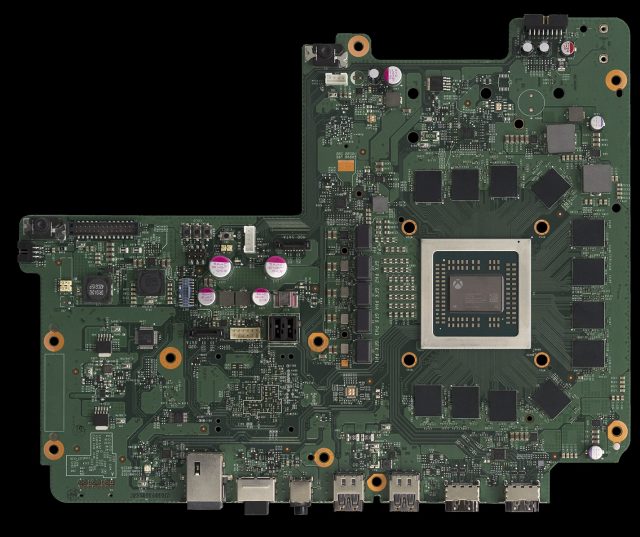 The Xbox One X motherboard. Image by Digital Foundry