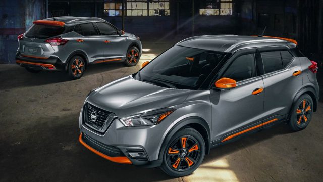 To individualize each Kicks, the Nissan Color Studio program makes available 12 accessories such as outside mirrors, spoilers, door handles, and rocker panel finishers in white, black, red, orange, or blue. They go nice with the Kicks&#039; two-tone roof options.