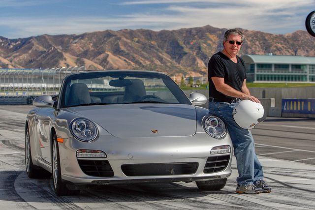 Porsche 911 and author Bill Howard in Utah — Telephoto lens brings the desert and mountains up close, polarizing filter removes glare from windshield and bodywork. Yes, we’re all jealous that Bill gets to review awesome cars while the rest of us hardly get anything more exciting than cameras and computers.