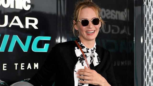 Celebrities: Actress Uma Thurman joined the race crowd. (Credit: LAT/Formula E)