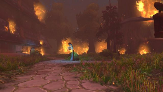 Teldrassil burning, along with all the NPCs we couldn’t save. The game deliberately gave you hundreds of NPCs to rescue and an impossible timer to do it with.