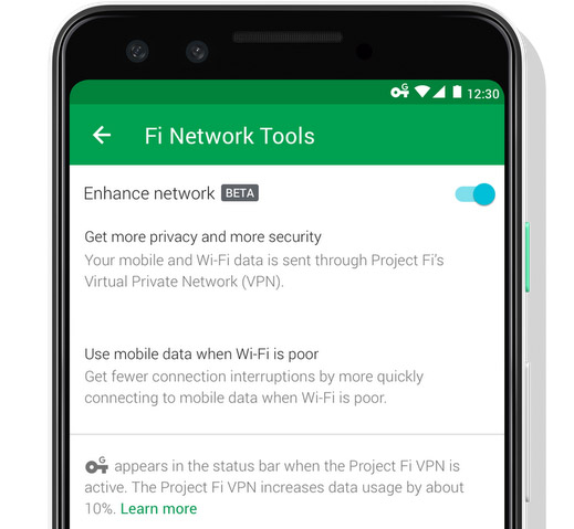 Google добавляет VPN в Project Fi для улучшения конфиденциальности