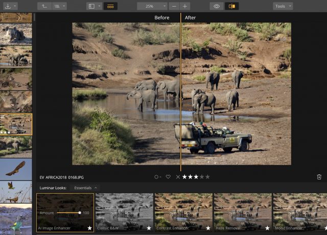 Luminar 3 оснащений потужним одним клацанням миші "AI" Image Enhancer, що є прекрасним заощаджувачем часу для швидких результатів