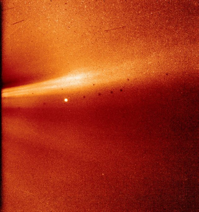 An image from Parker’s WISPR instrument of the corona.