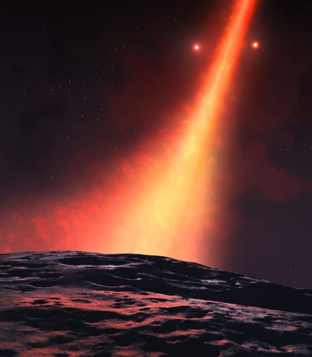 The protoplanetary disk (if you were standing on a protoplanet fragment). Image by the University of Warwick / Mark Garlick