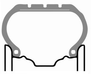 The aspect ratio (50, 60, 70, etcetera) is the height of the tire (gray) divided by the width. 70 series tires withstand potholes better than 50 or 60.