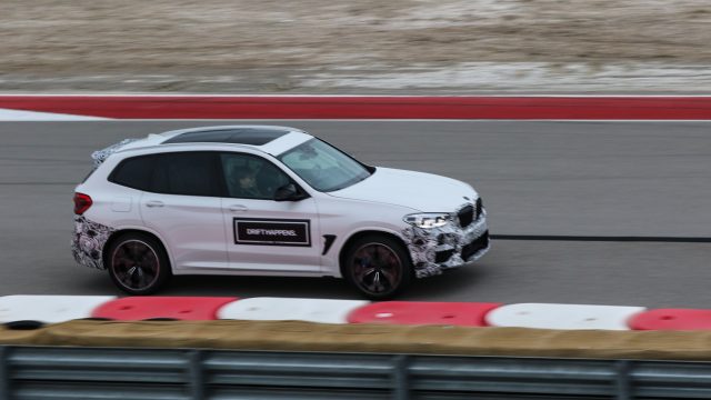 There was tape covering the name badge, but this is the BMW X3 M Competition: an all-out performance car with a 503-hp, twin-turbo six-cylinder engine. Riding the racetrack from the back seat — no seat bolsters — you are thrown side-to-side in turns, almost against the front seat on braking, and this with the seat belt snugly attached. The X5 has long had an M version, so now the X3 (and X4) get their turn. Look for it this spring. 