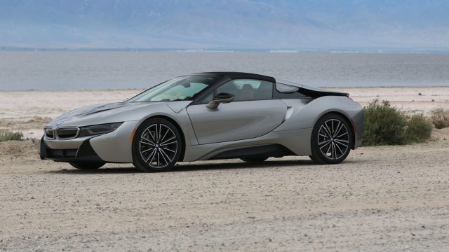 For 2019, the BMW i8 plug-in hybrid gets a convertible (photo) as well as the hardtop dating to 2014. It&#039;s economical to drive as a commuter car, now 18 miles on battery alone, and a total 369 hp from electric motors and a three-cylinder engine. At 4.5 seconds 0-60 mph, the i8 won&#039;t scare Lamborghini, and the fold-up doors preclude wearing a kilt or skirt to the office. It would be a great two-person, pack-light tourer with more modern driver tech. But it still turns heads. 