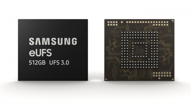 Samsung выпускает чипсеты UFS 3.0 с 512 ГБ процессором, работающие в два раза быстрее