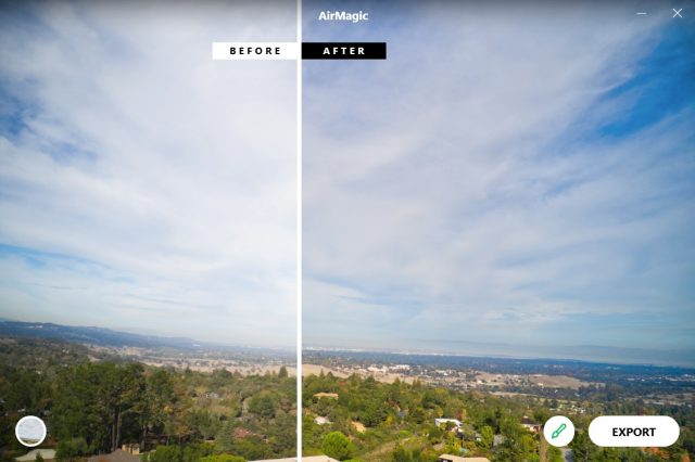 Sky and clouds are an important part of many drone shots and AirMagic does a good job here of adding interest to them without making them look unnatural.