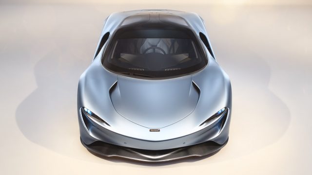 Thank of the McLaren Speedtail as a Chevy Volt with more power: 309 hp from the motor, 746 hp from a V8 engine, total available 1,035 hp (the two power curves peak differently). The driver sits dead-center in the cockpit, with passengers on each side, slightly behind. The rear carbon fiber bodywork lifts up at speed to become a spoiler. An inductive charger in front allows wireless refills. There will be 106 built at $2.1 million and all are spoken for. Sorry.