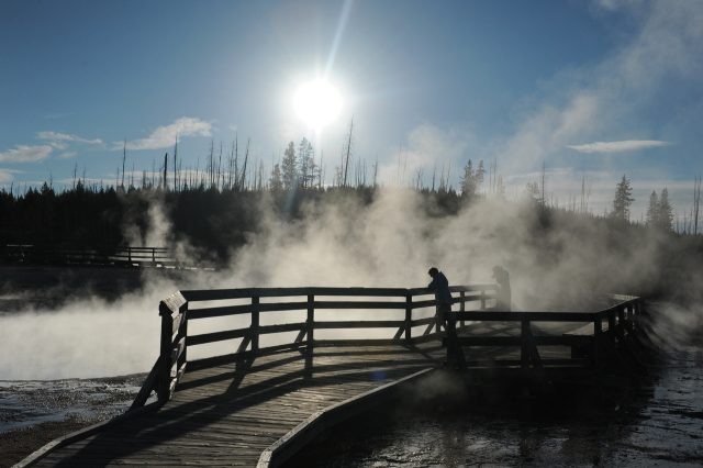 A photo of the West Thumb Geyser Basin boardwalk in question that I took in 2010. You can see why the Park doesn’t allow rollerblading there either.