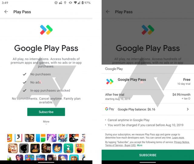 Google тестирует приложение Play Pass и подписку на игры для Android