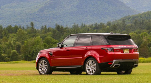 Land Rover 2019 Range Rover Sport HSE P400e. The Range Sport is 192 inches long, the Range Rover is 197 inches, and the Range Rover Long Wheelbase is 205 inches