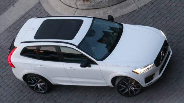 The XC60 Polestar Engineered has a panoramic sunroof stretching over both rows of seats. 