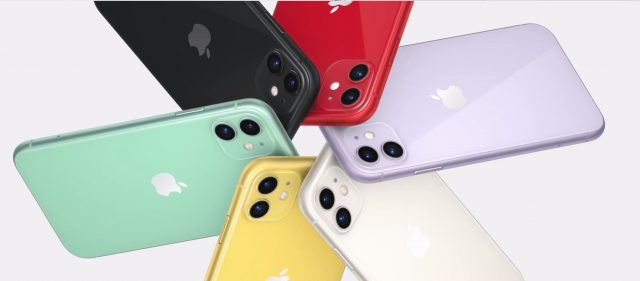 The iPhone 11’s multi-colored hues.