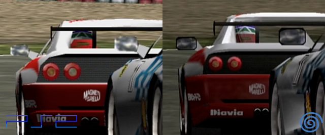 Image credit: TheDreamcastJunkyard, which has additional screenshots of comparisons between PS2 and Dreamcast visuals in Ferrari F355 Challenge, for the curious.